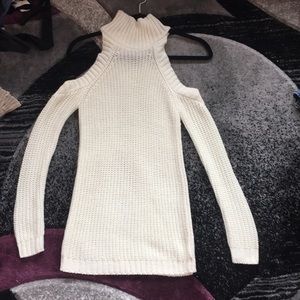 White knit cutout top